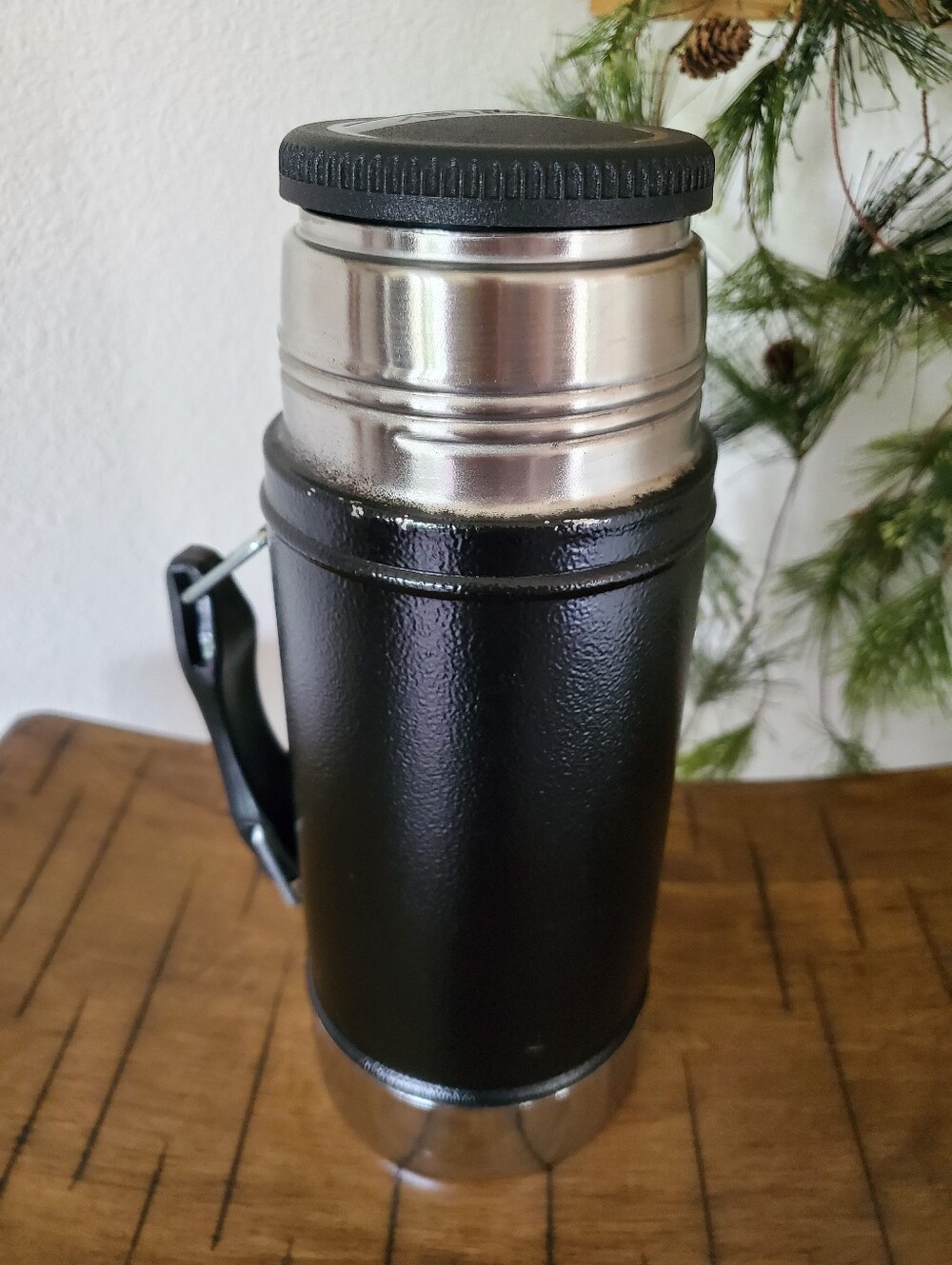 Aladdin Stanley A-1350B USA 24oz Wide Mouth Black Thermos Vintage - Picture 4 of 15